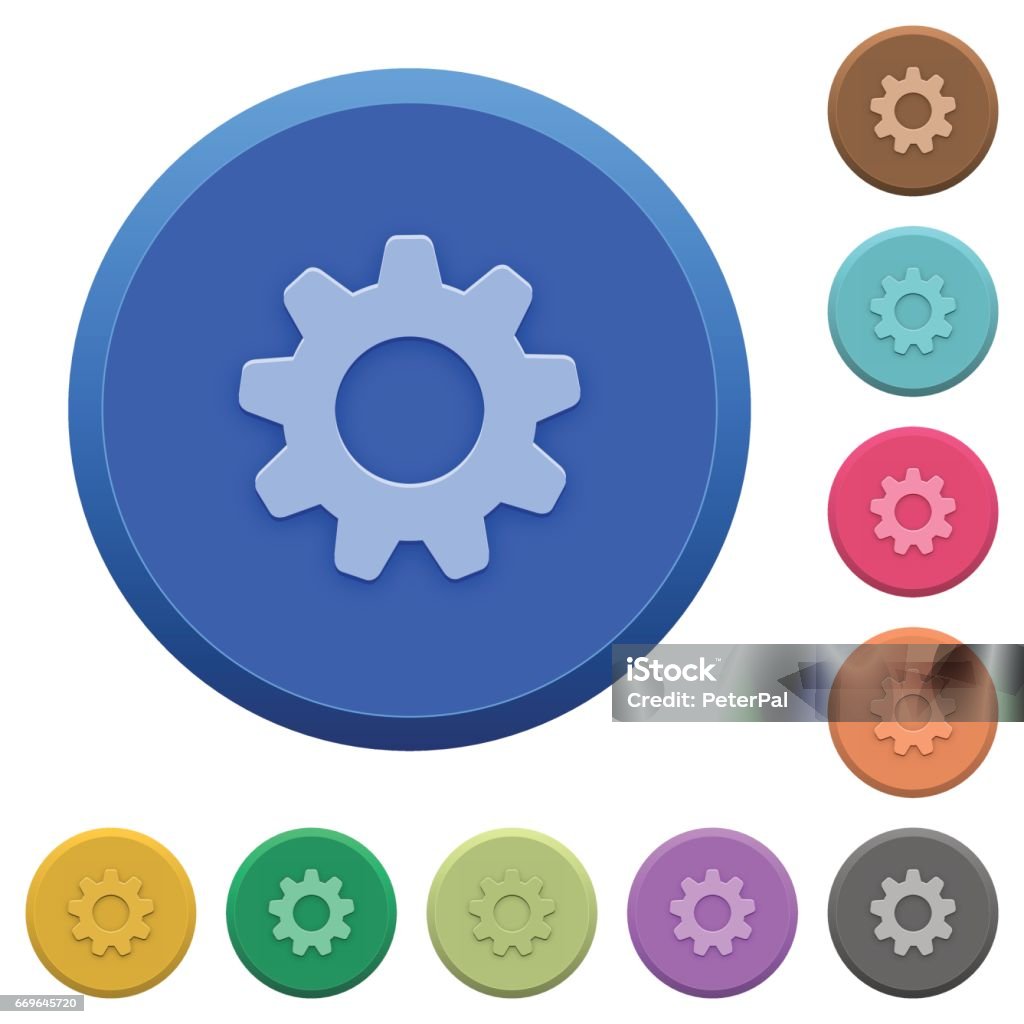 Embossed Button Icon Embossed Settings Buttons Stock Illustration - Download Image Now ...