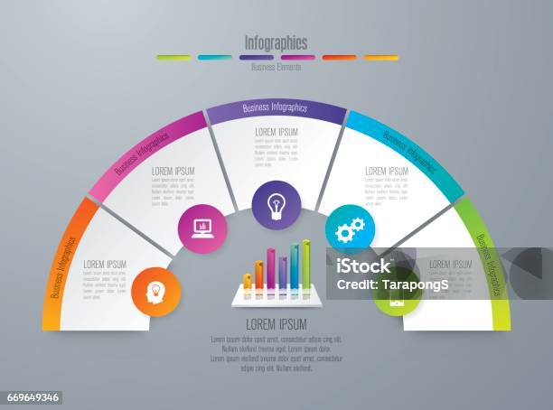 Infographics Design Vector And Business Icons Stock Illustration - Download Image Now - Number 5, Choice, Computer Graphic