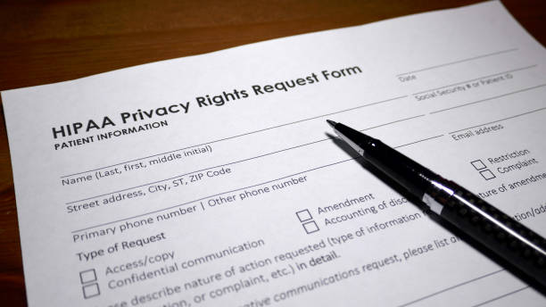 HIPAA Privacy Rights Request Form stock photo