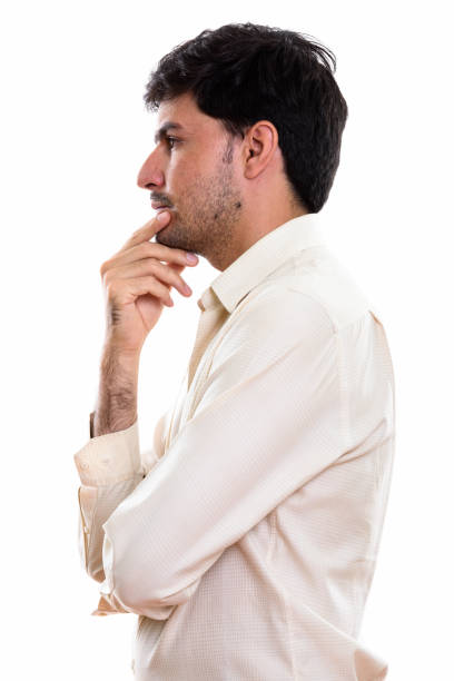 istock Studio shot of young Persian businessman thinking 669652662