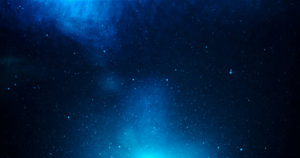 istock Universe with stars and deep blue dark 669681288