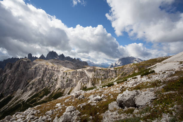 istock Hiking in the Dolomites with light and shadows 669684526
