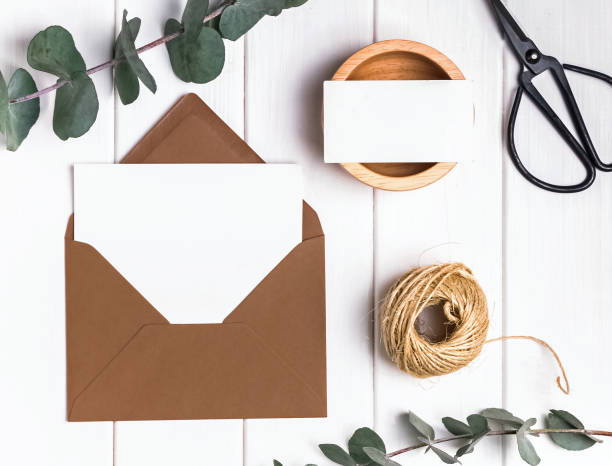 istock Blank card and paper in the envelope 669685014