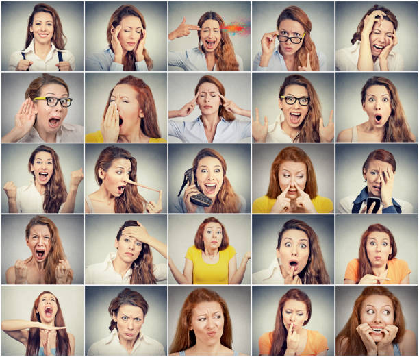 istock Collage of a young woman expressing different emotions 669685156