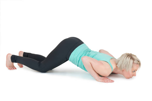 istock Yoga woman green position_206 669685380