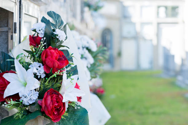 istock Flowers in a cemetery 669686962