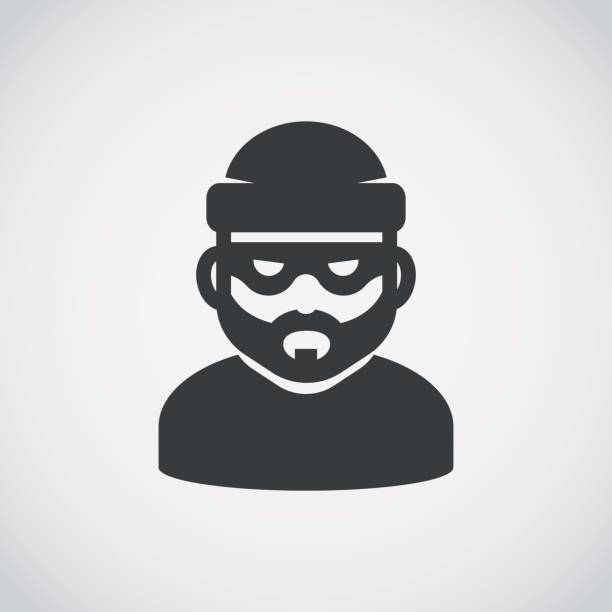 Robber icon. Bandit. Robber icon. Bandit. cartoon burglar stock illustrations