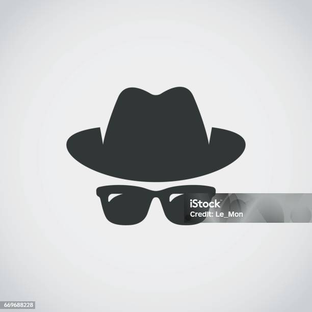 Agent Icon Spy Sunglasses Hat And Glasses Stock Illustration - Download Image Now - Icon Symbol, Spy, Surveillance