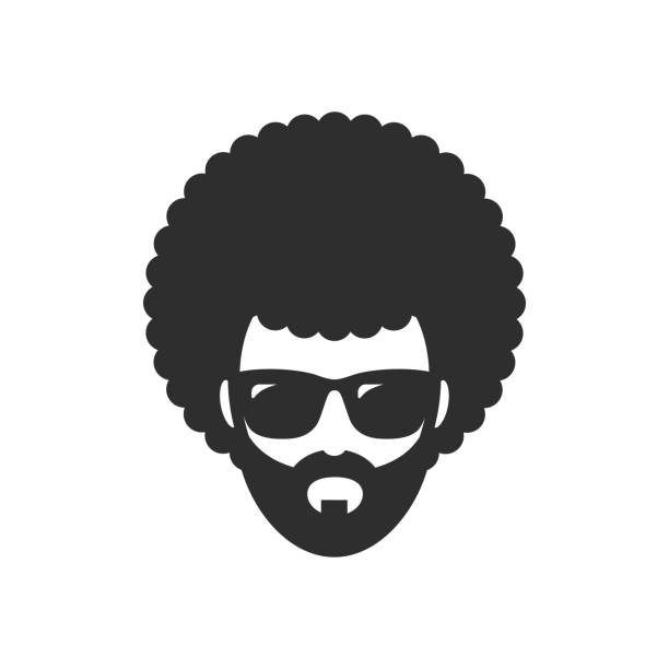 stockillustraties, clipart, cartoons en iconen met onhartelijk mens. afro kapsel. afrikaanse - afro