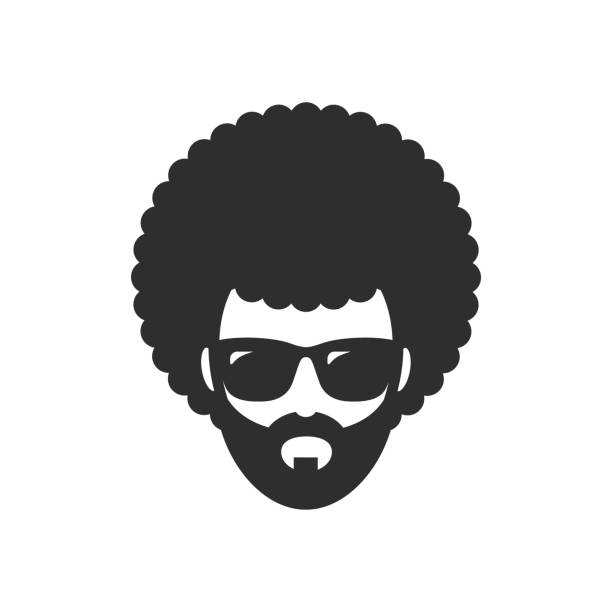 Cool man. Afro Haircut. African Cool man. Afro Haircut. African afro man stock illustrations