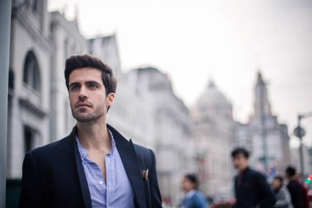 istock Cute guy in big city 669691558