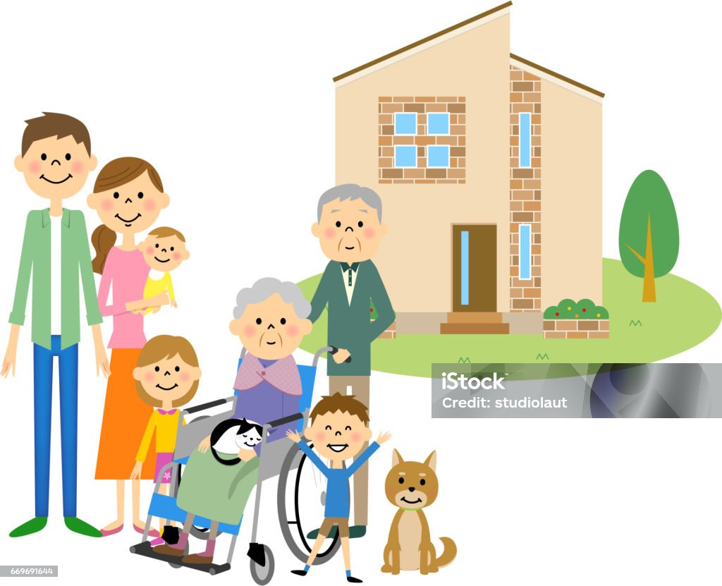 My Home and Family Illustration of my home and my family. Family stock vector