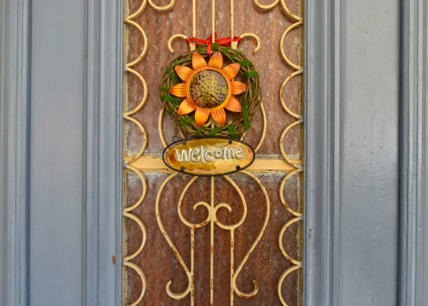 istock Old wooden door in Rethymnon. Greece 669692658