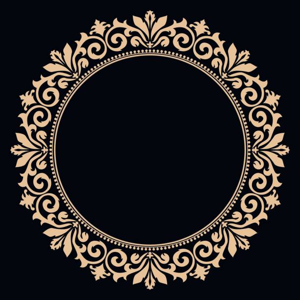 kreis grenze kurve antik - curve decoration circle frame stock-grafiken, -clipart, -cartoons und -symbole