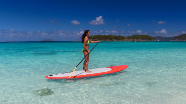 istock young attractive woman on paddleboard 669706082