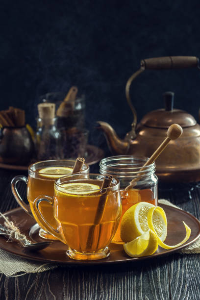 istock Two Hot Toddies or Lemon Spice Tea with Honey 669709362