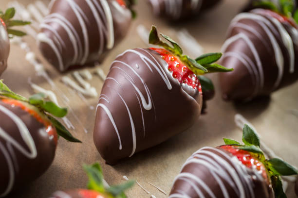 Chocolate Covered Strawberries stock photo