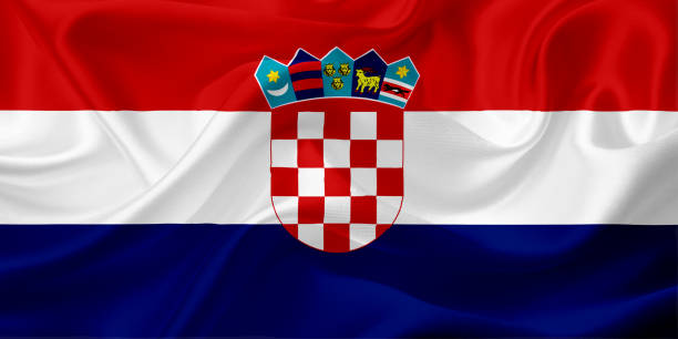 istock Waving flag Croatia of with fabric texture 669712372