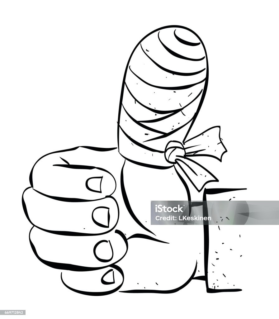 Cartoon Image Of Injured Hand Stock Illustration - Download Image Now - Art  And Craft, Art Product, Bizarre - iStock