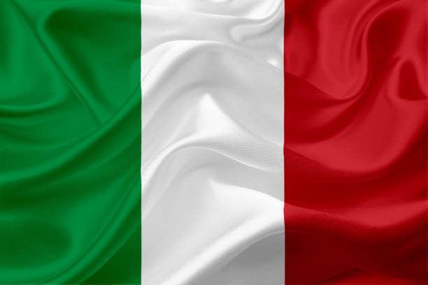 istock Waving flag of Italy with fabric texture 669715336