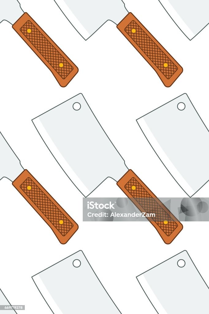 Meat Cleaver Pattern Meat Cleaver Pattern Stock Illustration - Download Image Now - Axe ...