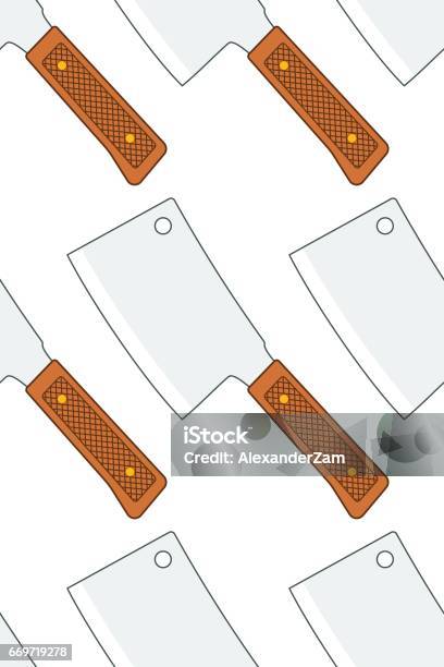 Meat Cleaver Pattern Meat Cleaver Pattern Stock Illustration - Download Image Now - Axe ...