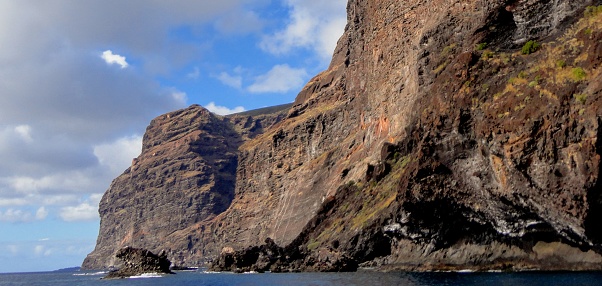 The rugged, wild and steep west coast of Tenerife Island, The Canary Islands, Spain