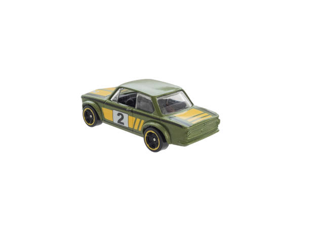 istock Green toy racing car from behind isolated 669731746