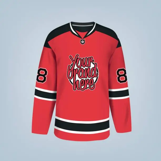 Vector illustration of Vector illustration of hockey team jersey template