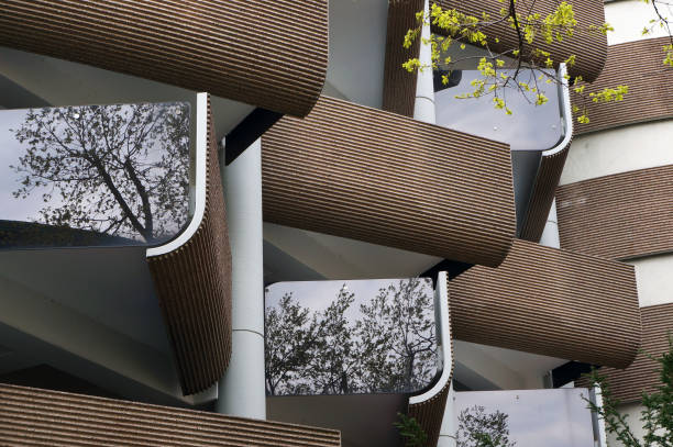 istock Modern building exterior. Balconies and loggias. 669761408