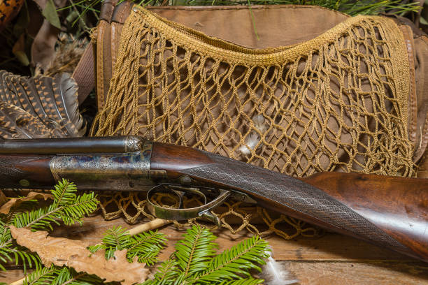 istock beautiful hunting rifle and equipment 669764466