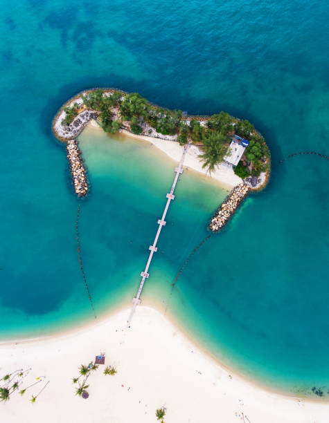istock Sentosa Island Beach aerial view 669765892