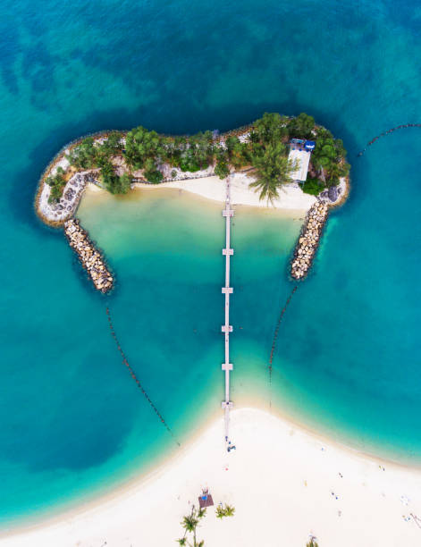 istock Sentosa Island Beach aerial view 669765898