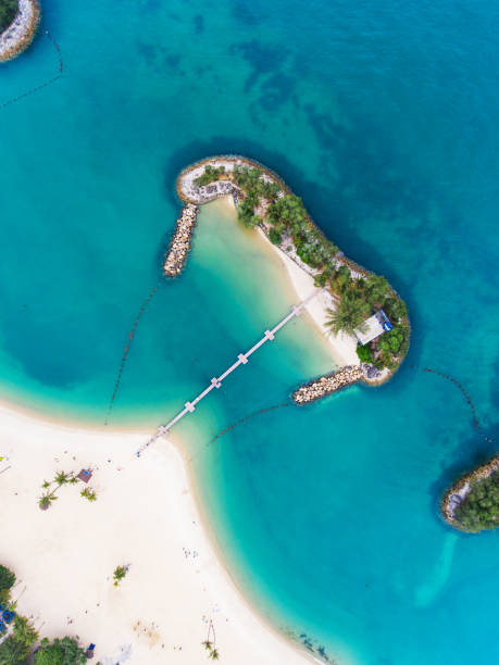 istock Sentosa Island Beach aerial view 669765904