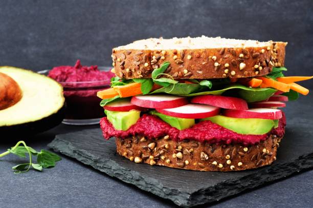 istock Superfood sandwich against a slate background 669772686