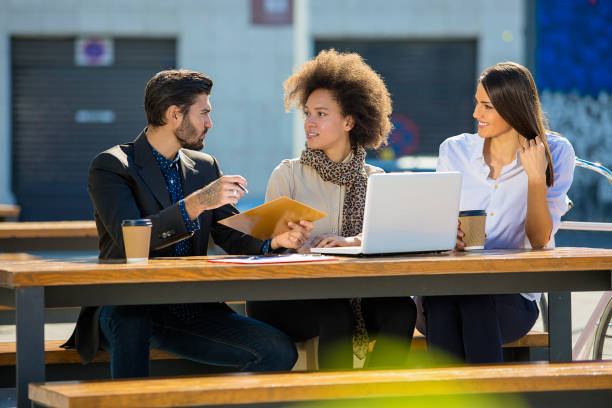 istock Business meeting in the park 669778888