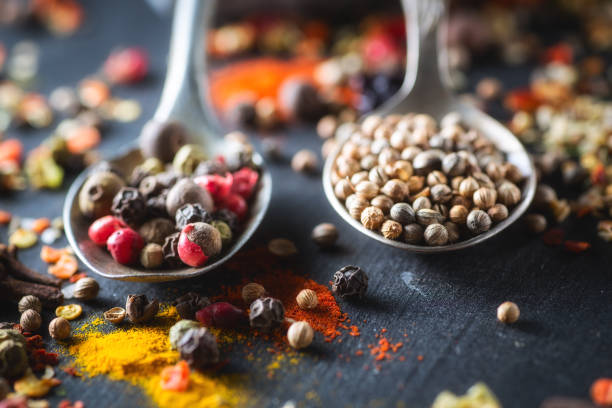istock Cardamom, and a mixture of peppers.  chalk board 669792500