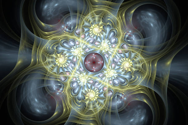 istock Fractal art background for creative design. Abstract fractal. Decoration for wallpaper desktop, poster, cover booklet, card. Psychedelic. Print for clothes, t-shirt. 669793072