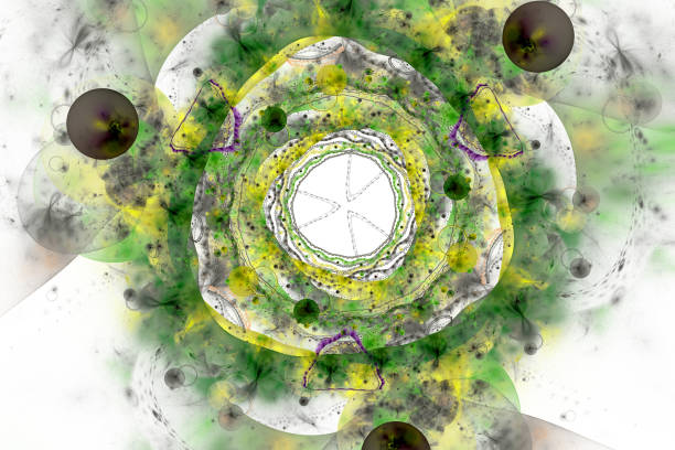 istock Fractal art background for creative design. Abstract fractal. Decoration for wallpaper desktop, poster, cover booklet, card. Psychedelic. Print for clothes, t-shirt. 669804990