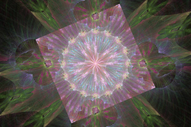 istock Fractal art background for creative design. Abstract fractal. Decoration for wallpaper desktop, poster, cover booklet, card. Psychedelic. Print for clothes, t-shirt. 669808310