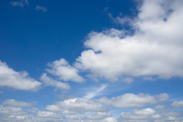 istock Blue sky with flying clouds over horizon, heaven. 669812104