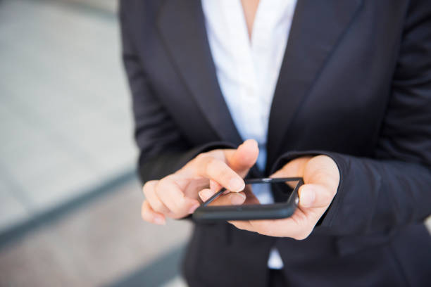 istock Modern business woman in the office with copy space 669815212