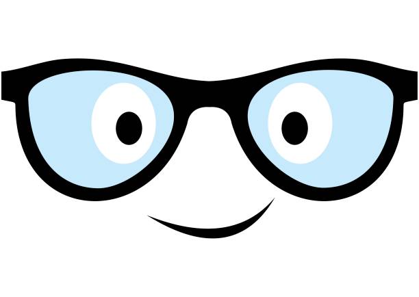 lächeln gläser, vektor icon - human eye glass eyesight sunglasses stock-grafiken, -clipart, -cartoons und -symbole