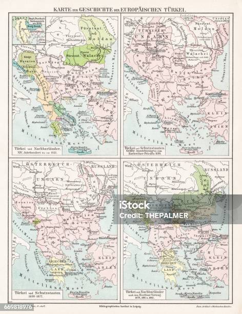 Karte Der Türkei Osmanischen Reiches 1895 Stock Vektor Art und mehr ...