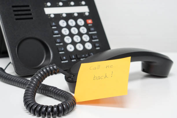 istock calling back message on headset of IP phone 669822772
