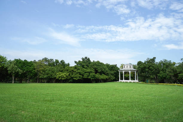 British pavilion in the green park with blue sky