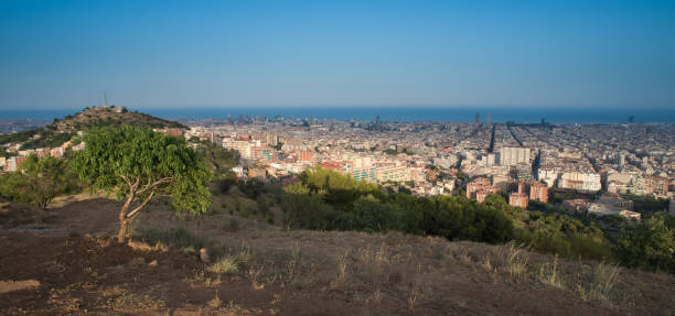 istock Barcelona skyline, Aerial view 669825108