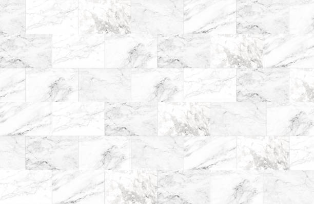 il lusso della trama e dello sfondo delle piastrelle di marmo bianco. - tiled floor dirty blue wall foto e immagini stock