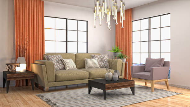 istock Interior living room. 3d illustration 669835242