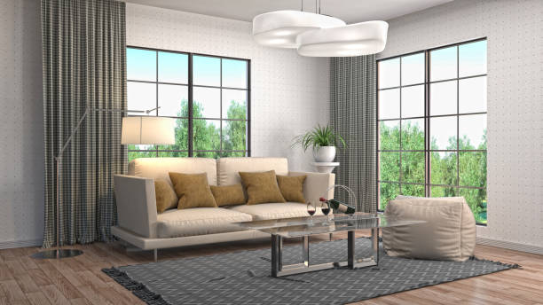 istock Interior living room. 3d illustration 669835338